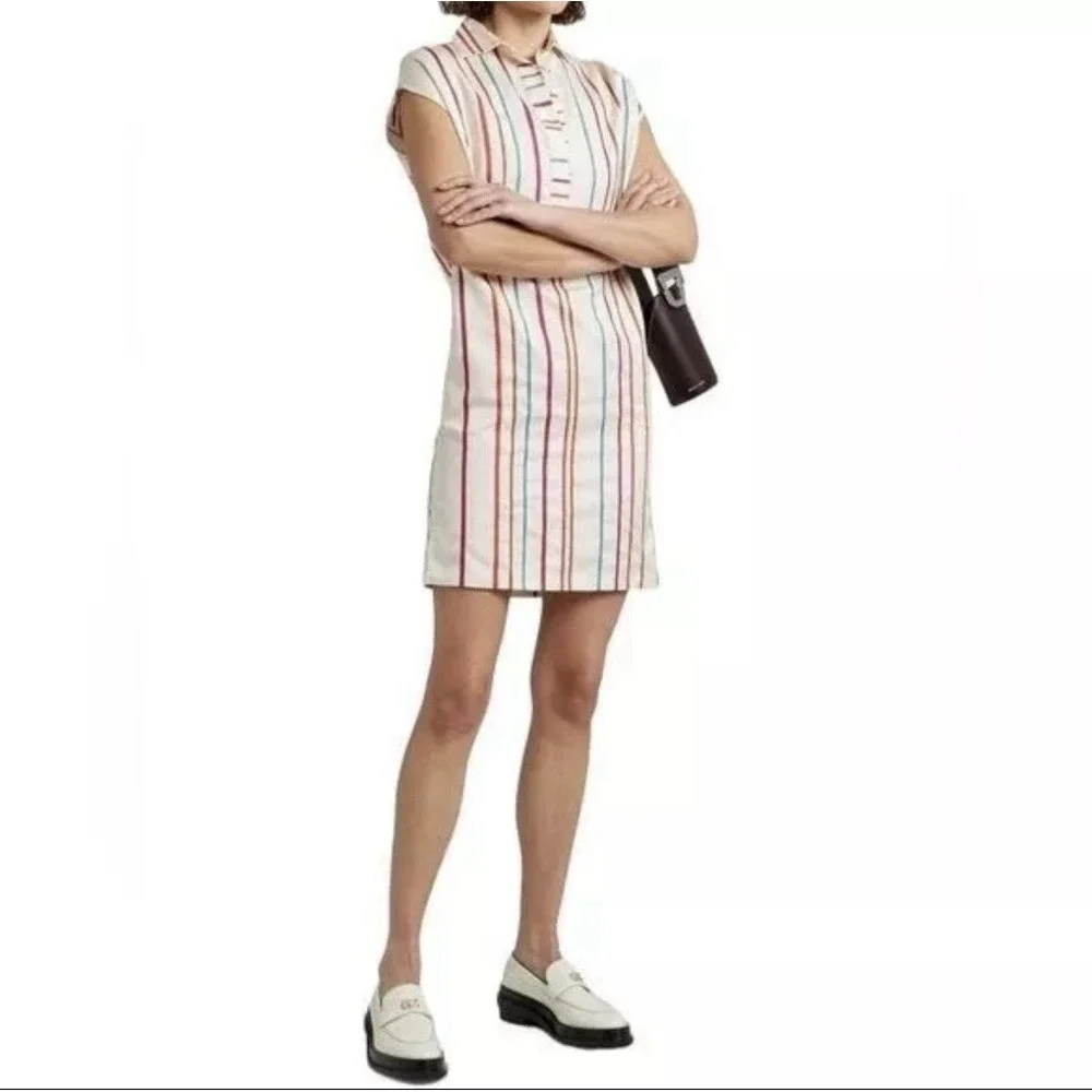 Loro Piana Women's Abito April Santa Crus Striped Silk Shirt Dress US Size L - Picture 1 of 12